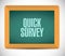 Quick survey sign on a chalkboard illustration design graphic.