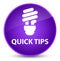 Quick tips (bulb icon) elegant purple round button