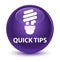 Quick tips (bulb icon) glassy purple round button