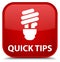 Quick tips (bulb icon) special red square button