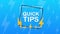 Quick tips, hint, helpful tricks, tooltip for website. Creative banner with useful information. Motion graphics.