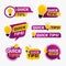 Quick tips logo badge with yellow lightbulb icon vector illustration