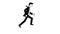 Quickly running businessman in a suit