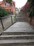 Quiet back steps leading up to Lincoln Cathedral