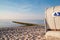 Quiet Baltic Sea beach with beach chairs