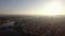 Quiet and beautiful Prague at sunrise, aerial view