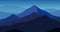 Quiet blue mountain scenery vector animation