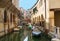 Quiet canal street in Venice