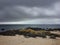 Quiet and cloudy day on the beach, Ribeira, CoruÃ±a, Spain