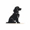 Quiet Contemplation: Cute Black Dog Silhouette Logo