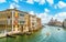 The quiet Grand Canal and the Basilica in Venice