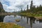 A quiet lake among rocks and dense taiga