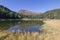 Quiet mountain autumn lake in Austria mountains,