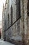 Quiet narrow streets in the Gothic quarter of Barcelona in the m