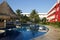 Quiet pool in Mexican hotel, Mexico