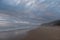 Quiet sandy beach at Brenton on Sea, Knysna, photographed at sundown, South Africa.