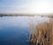 Quiet small lake at the sunrise