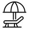 Quiet spaces beach deck icon, outline style