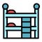 Quiet spaces bunk bed icon color outline vector