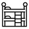 Quiet spaces bunk bed icon, outline style