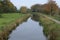 A quiet stretch of water on the Grand Western Canal at Sampford Peverell in Devon