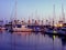 Quiet sunset at the San Diego port, California, USA