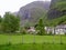 Quiet village at the foot of the mountains in Norway