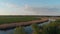 Quiet warm spring evening on the banks of the river