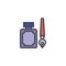 Quill Inkwell filled outline icon