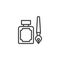 Quill Inkwell outline icon