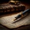 Quill pen adds an antique touch to signing an elegant contract