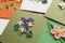 quilling card with flowers. making greeting cards. Paper quilling, colorful paper flowers