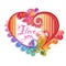 Quilling paper heart. Happy valentine day. Vector