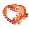 Quilling paper heart. Happy valentine day. Vector
