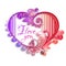 Quilling paper heart. Happy valentine day. Vector illustration