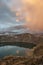 Quilotoa caldera and lake, Andes.