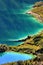 Quilotoa crater lake in the andes mountains of Ecuador