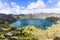 Quilotoa lagoon panorama view