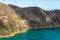 Quilotoa volcanic crater lagoon, Ecuador