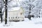 Quilt Barn in a Winter Snowy Wonderland