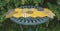 Quilt Honeycomb details on a garden green steel table