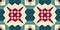 Quilted Americana geo seamless border. Cottagecore repeat retro ribbon. Homespun traditional craft for vintage geometric