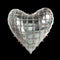 quilted heart with silver, kinky metal, steel spikes on surface, isolated black background rendering. BDSM style valentine.