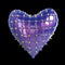 quilted heart with silver, kinky metal, steel spikes on surface, isolated black background rendering. BDSM style valentine.