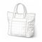 Quilted Tote Bag: A Stylish White Bag With Architectural Illustration Inspiration