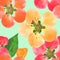Quince, apple quince. Seamless pattern texture of flowers. Flora