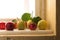 Quince and apples on the window sill