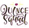 Quince squad lettering for Latin American girl birthday celebration. Colored lettering for Quinceanera party, vector