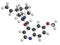 Quinine malaria drug molecule. Isolated from cinchona tree bark.