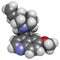 Quinine malaria drug molecule. Isolated from cinchona tree bark